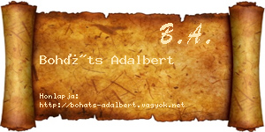 Boháts Adalbert névjegykártya